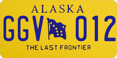 AK license plate GGV012