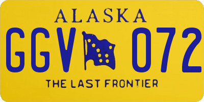 AK license plate GGV072