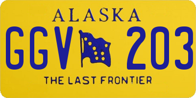 AK license plate GGV203