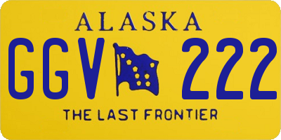 AK license plate GGV222