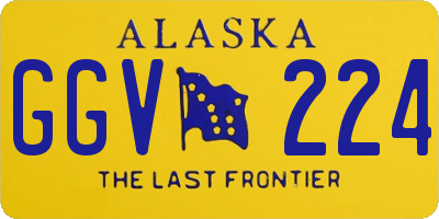 AK license plate GGV224