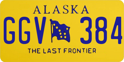 AK license plate GGV384