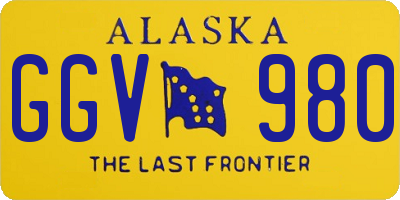 AK license plate GGV980