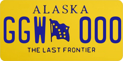 AK license plate GGW000