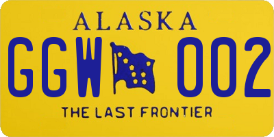 AK license plate GGW002