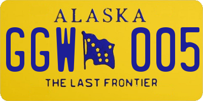 AK license plate GGW005