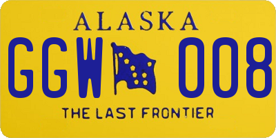 AK license plate GGW008