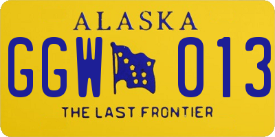 AK license plate GGW013