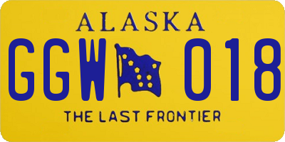 AK license plate GGW018