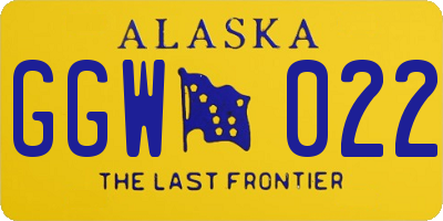 AK license plate GGW022