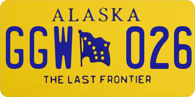 AK license plate GGW026