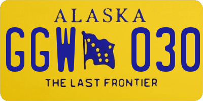 AK license plate GGW030
