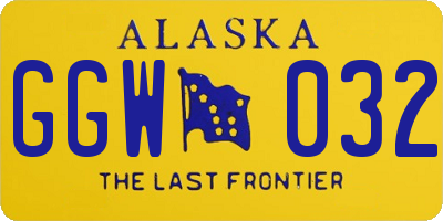 AK license plate GGW032