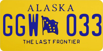 AK license plate GGW033