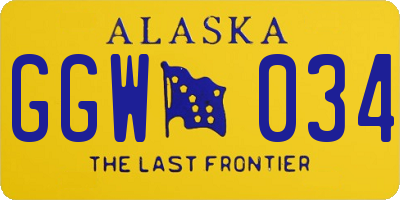 AK license plate GGW034