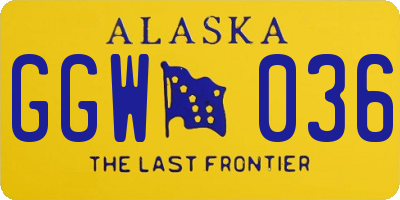 AK license plate GGW036