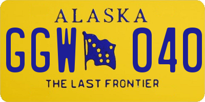 AK license plate GGW040