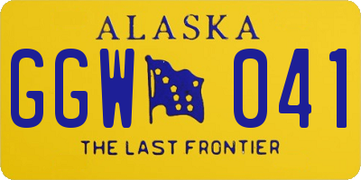 AK license plate GGW041