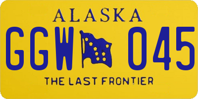 AK license plate GGW045