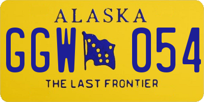 AK license plate GGW054
