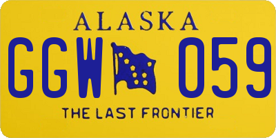 AK license plate GGW059