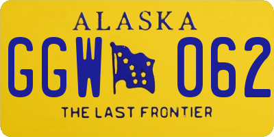 AK license plate GGW062