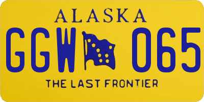 AK license plate GGW065