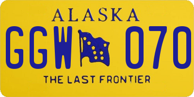 AK license plate GGW070