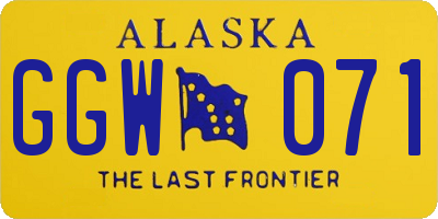 AK license plate GGW071