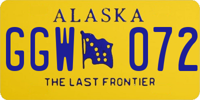 AK license plate GGW072