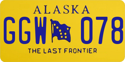 AK license plate GGW078