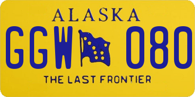 AK license plate GGW080