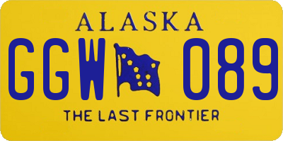 AK license plate GGW089