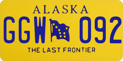 AK license plate GGW092