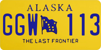 AK license plate GGW113