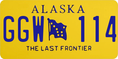 AK license plate GGW114