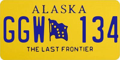 AK license plate GGW134