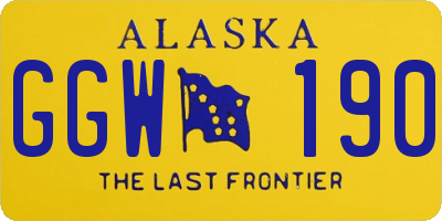 AK license plate GGW190