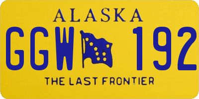 AK license plate GGW192