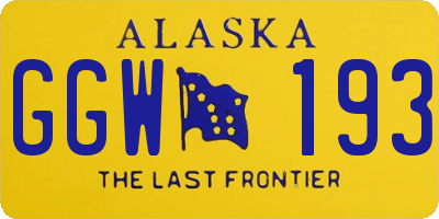 AK license plate GGW193