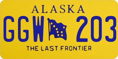 AK license plate GGW203