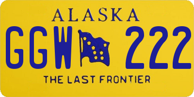 AK license plate GGW222