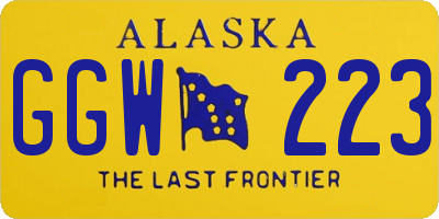 AK license plate GGW223