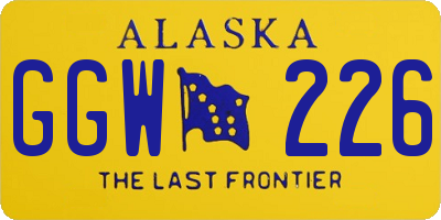 AK license plate GGW226