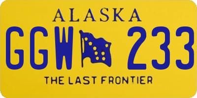 AK license plate GGW233