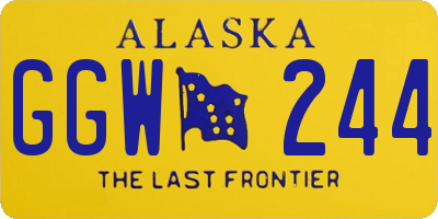 AK license plate GGW244