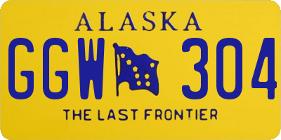 AK license plate GGW304