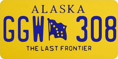 AK license plate GGW308