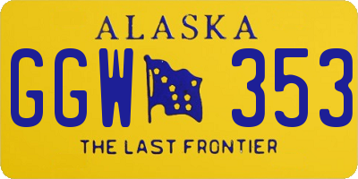 AK license plate GGW353