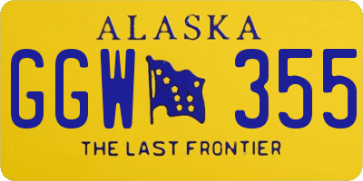 AK license plate GGW355